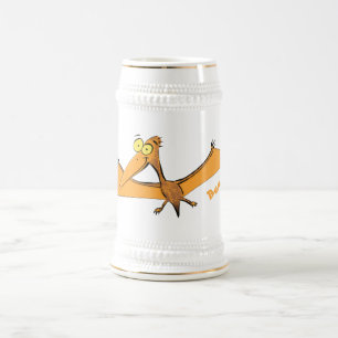 Chope À Bière Drôle mignon dessin animé de pterodactyle volant o