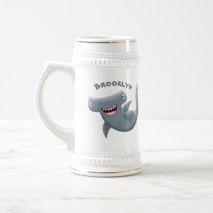 Chope À Bière Drôle mignon requin marteau dessin animé