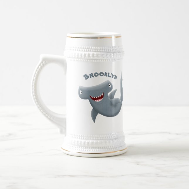 Chope À Bière Drôle mignon requin marteau dessin animé (Gauche)