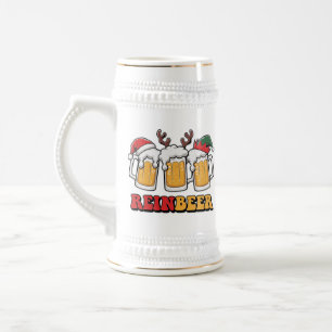 Chope À Bière Drôle Noël bière de rennes mot art boire
