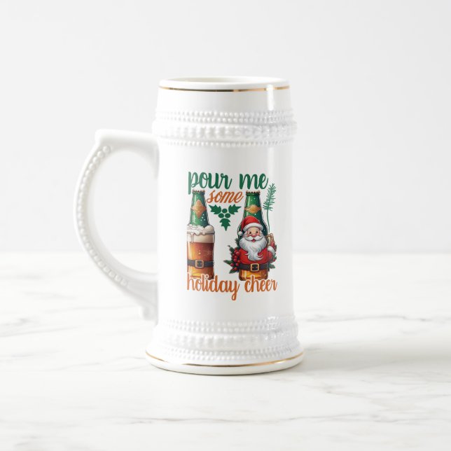 Chope À Bière Drôle Noël de l'art du mot (Gauche)