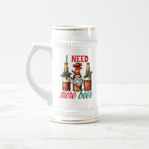Chope À Bière Drôle Noël en buvant du mot art
