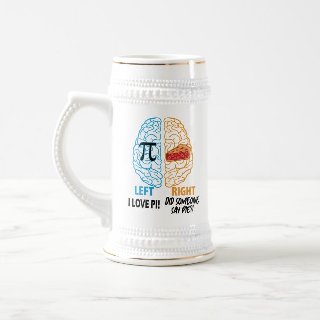 Chope À Bière Drôle Pi gauche Brainé à droite (Gauche)