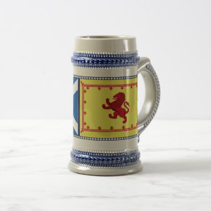 Chope À Bière Ecosse, Lion rampant, drapeau, drapeau de St. Andr