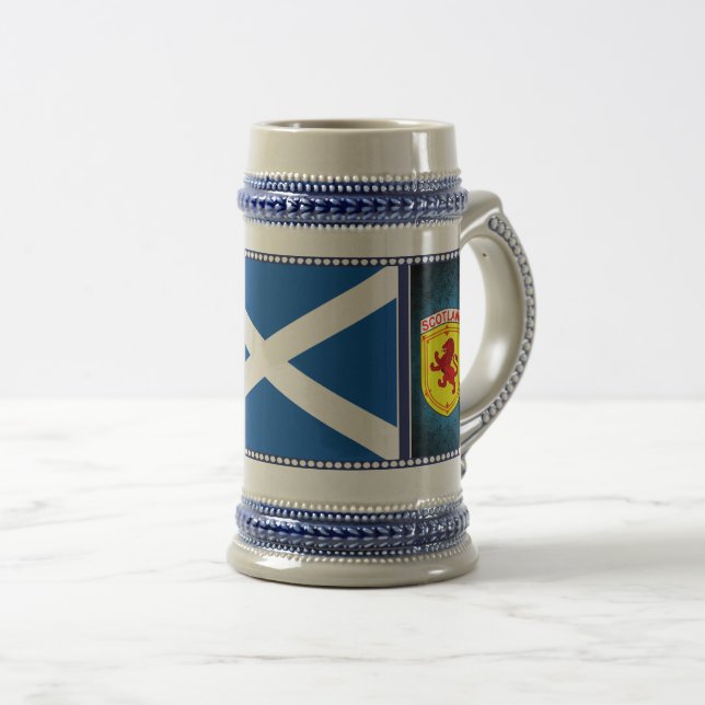 Chope À Bière Ecosse, Lion rampant, drapeau, drapeau de St. Andr (Devant droit)