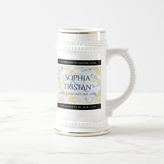 Chope À Bière Élégant 18ème anniversaire de Mariage de porcelain (Droite)