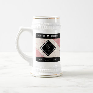 Chope À Bière Élégant 37e anniversaire du Mariage Alabaster