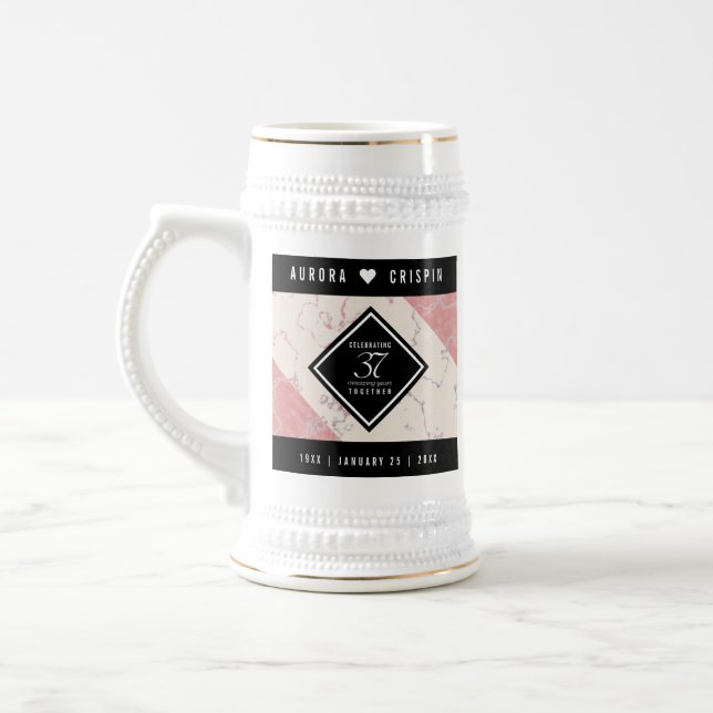 Chope À Bière Élégant 37e anniversaire du Mariage Alabaster (Gauche)