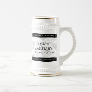 Chope À Bière Élégant 60ème 75ème anniversaire de Mariage de dia