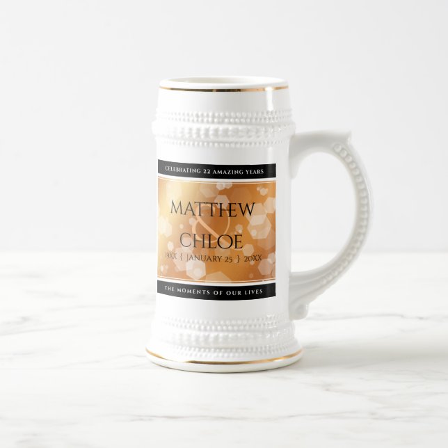 Chope À Bière Élégant 7e 22e 49e anniversaire de Mariage de cuiv (Droite)