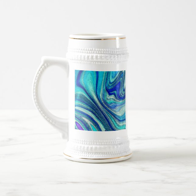 Chope À Bière Elégant Aquamarine Paua Rainbow Shell inspiré (Gauche)