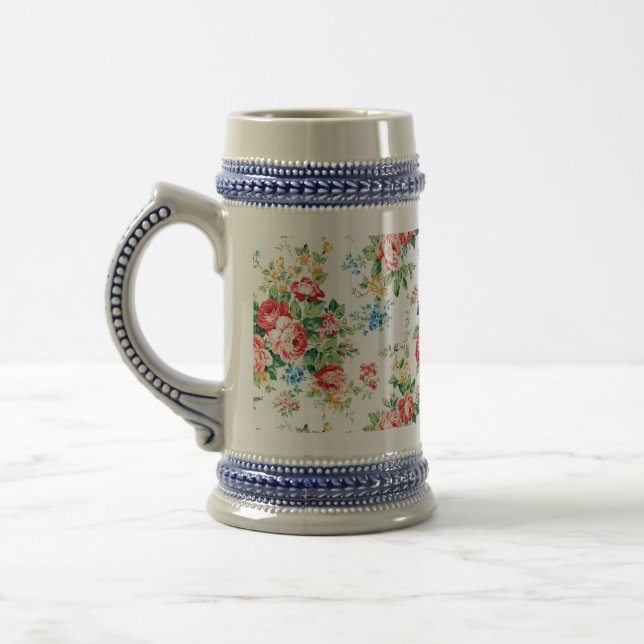 Chope À Bière Elégant motif floral avec élément de design Rose (Gauche)