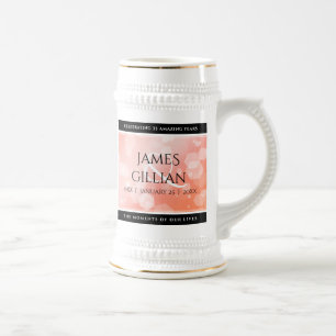 Chope À Bière Elégante 35ème anniversaire de Mariage de corail