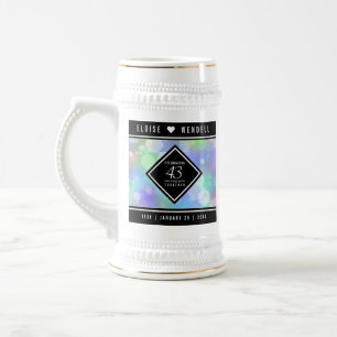 Chope À Bière Élégante 43ème anniversaire du Mariage Opal