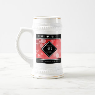 Chope À Bière Élégante célébration du 40e anniversaire du Mariag