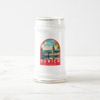 Emblème d'art de voyage de Zurich Suisse