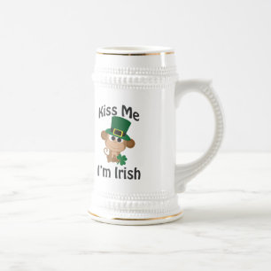 Chope À Bière Embrasse-moi, je suis irlandais ! Singe