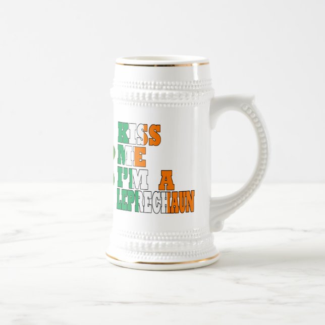 Chope À Bière Embrasse-moi je suis un leprechaun (Droite)
