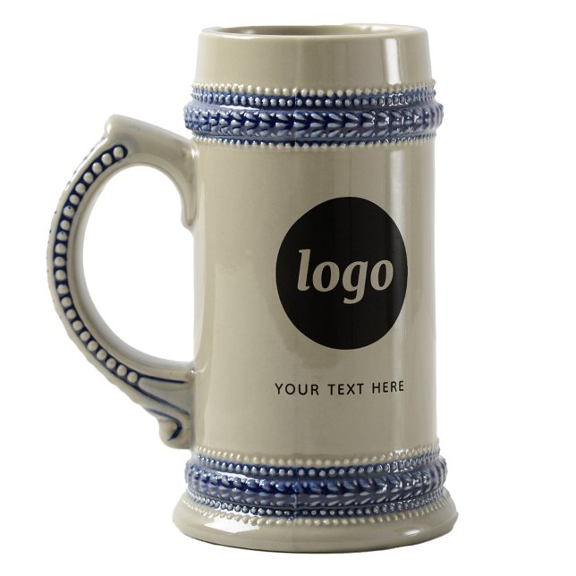 Chope À Bière Entreprise de logo et de texte simple (Logo with custom text business promotional beer stein)