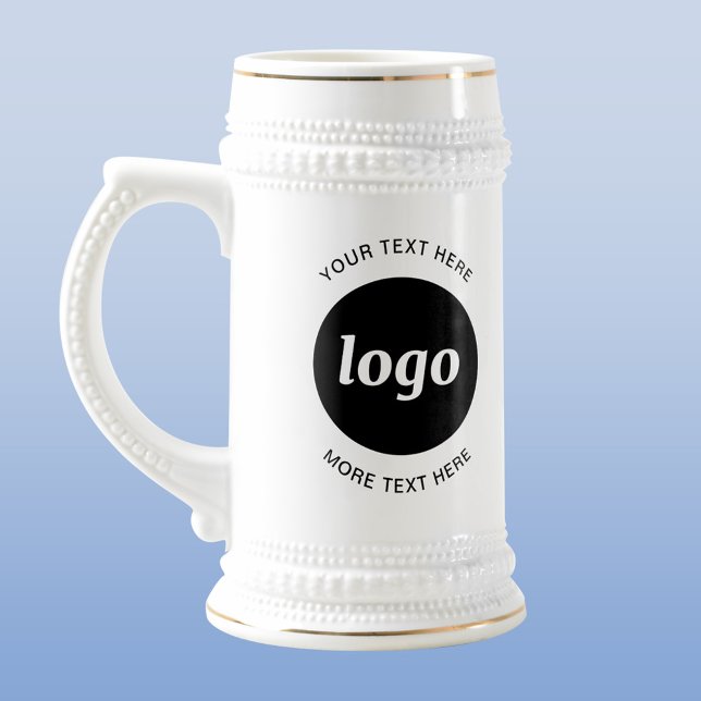 Chope À Bière Entreprise de logo et de texte simple (Logo with custom text business promotional beer stein mug)