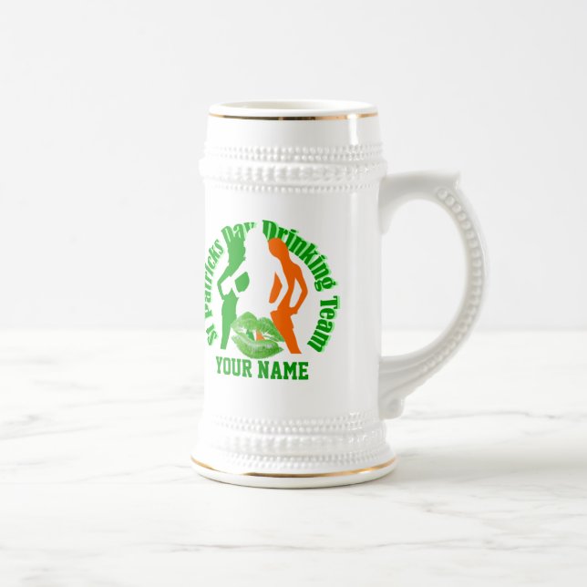 Chope À Bière Équipe d'alcools personnalisée de St Patrick (Droite)