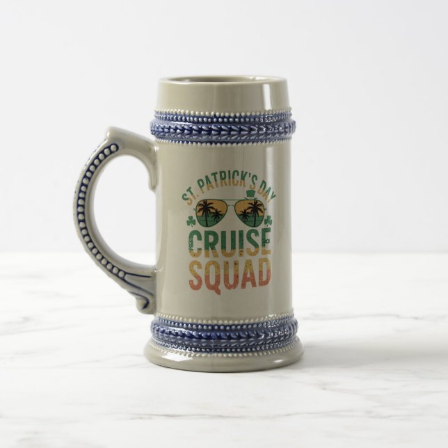 Chope À Bière Équipe de croisière de la Saint-Patrick drôle fami (Gauche)