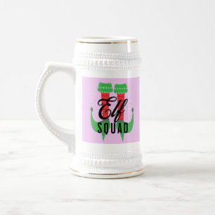 Chope À Bière Équipe des talons elfes Fêtes de Noël