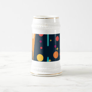 Chope À Bière Étoiles et formes sur Arrière - plan noir