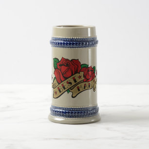 Chope À Bière Faveur Stein de mariage d'homme de rose de