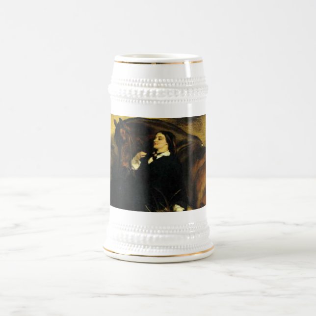 Chope À Bière Femme et Cheval (Centre)