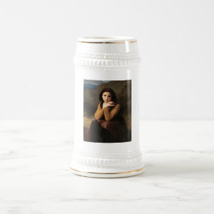 Chope À Bière Femme Mignonne de Jeune Femme par Bouguereau