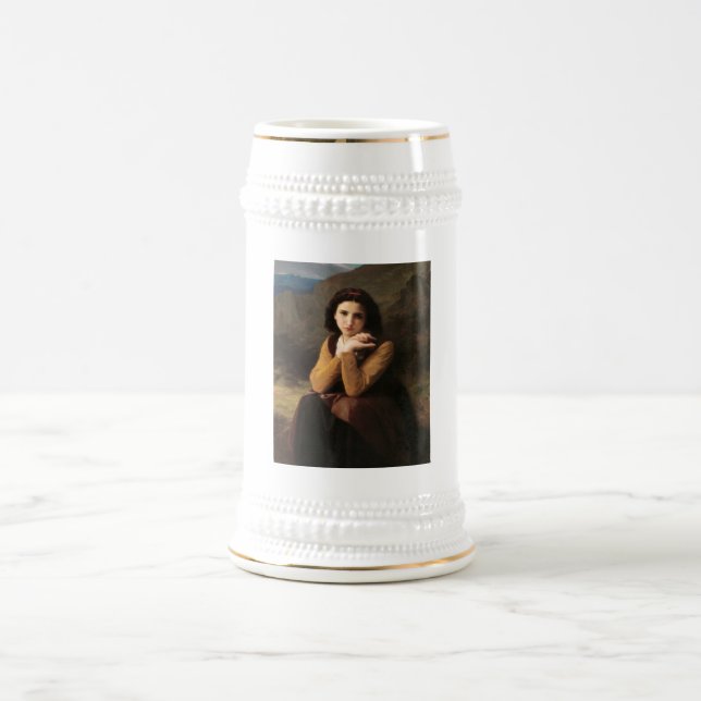 Chope À Bière Femme Mignonne de Jeune Femme par Bouguereau (Centre)