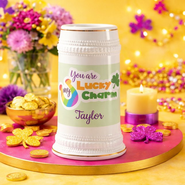 Chope À Bière Fer à cheval et trèfle chanceux cool (Créateur téléchargé)