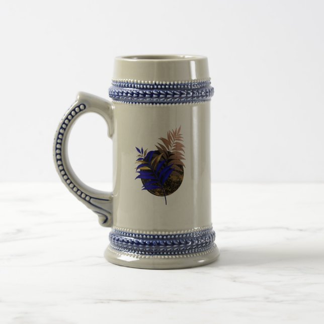 Chope À Bière Ferme bleue sur cercle noir (Gauche)