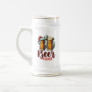 Chope À Bière Festive Noël bière o'clock word art