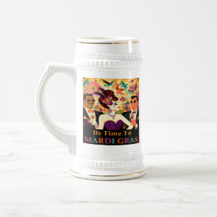 Chope À Bière Fête de cocktail rétro milieu du siècle Mardi Gras