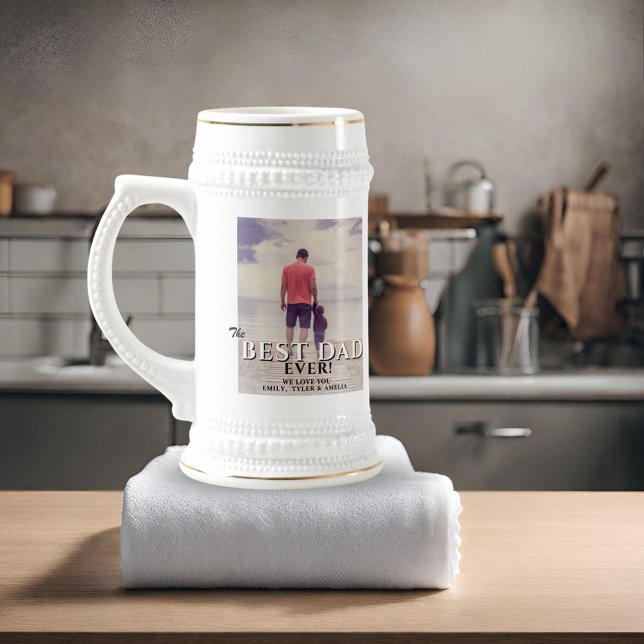 Chope À Bière Fête des Pères de Meilleur Père Jamais Photo (Créateur téléchargé)