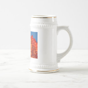 Chope À Bière Feuilles d'arbre de récolte de Steins Orange Rouge