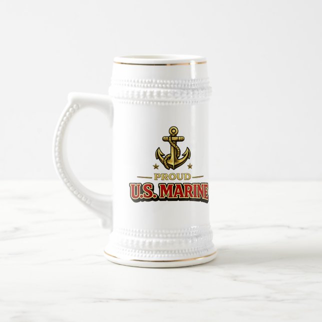 Chope à bière fier marin américain (Gauche)