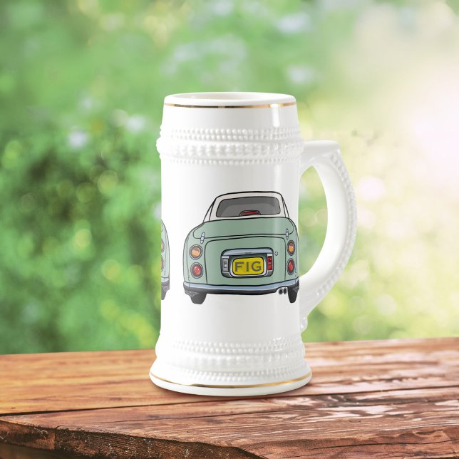 Chope À Bière Figarines Emerald Green Figaro Car Bière Stein (Fun figaro beer stein for the green figaro driver (when they are not driving) Add your initials)