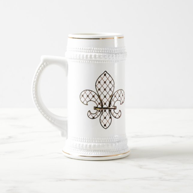 Chope À Bière Filigreed Fleur de Lys Stein (Gauche)