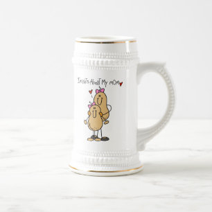 Chope À Bière Fille - Folle de ma mère T-shirts et Cadeaux