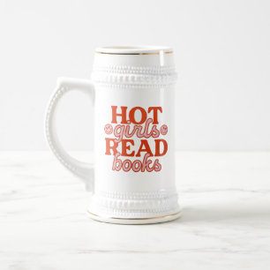 Chope À Bière Filles Chaudes Lisent Des Livres