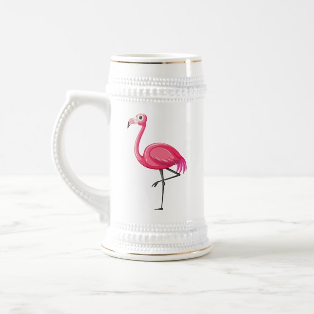 Chope À Bière Flamant Rose de Style Cartoon (Gauche)