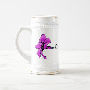 Chope À Bière Fleur rose en fleur en fleur horizontale