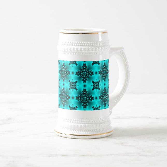 Chope À Bière Fleurs Artdeco dans le style rétro (Devant droit)