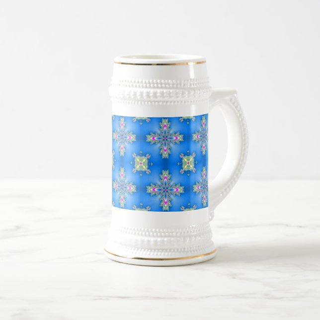 Chope À Bière Fleurs Artdeco dans le style rétro (Devant droit)