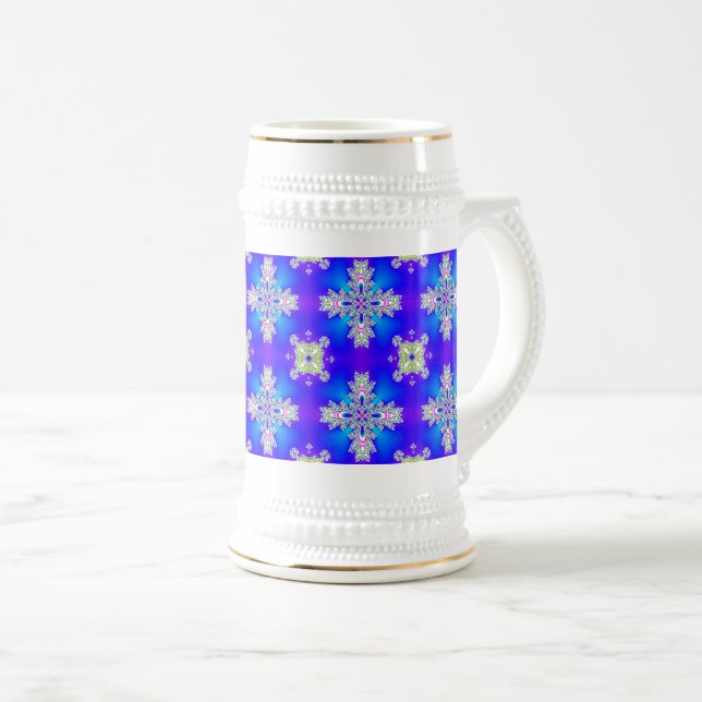 Chope À Bière Fleurs Artdeco dans le style rétro (Devant droit)