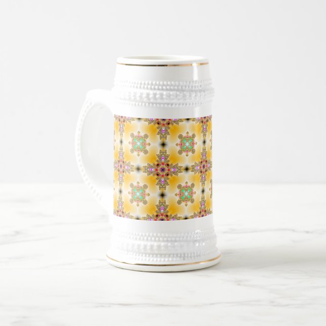 Chope À Bière Fleurs Artdeco dans le style rétro (Devant gauche)