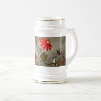 Fleurs de passion avec tête de colibris